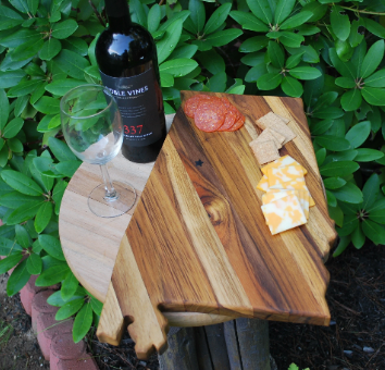 Alabama state-shaped Teak Charcuterie or Cutting Board, Serving Tray, personalized - Image 2