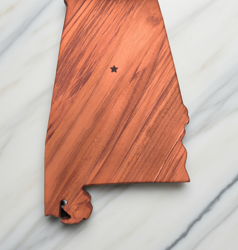 Alabama state-shaped Teak Charcuterie or Cutting Board, Serving Tray, personalized - Image 5