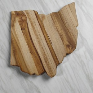 Ohio state-shaped Teak Charcuterie or Cutting Board, Serving Tray, personalized